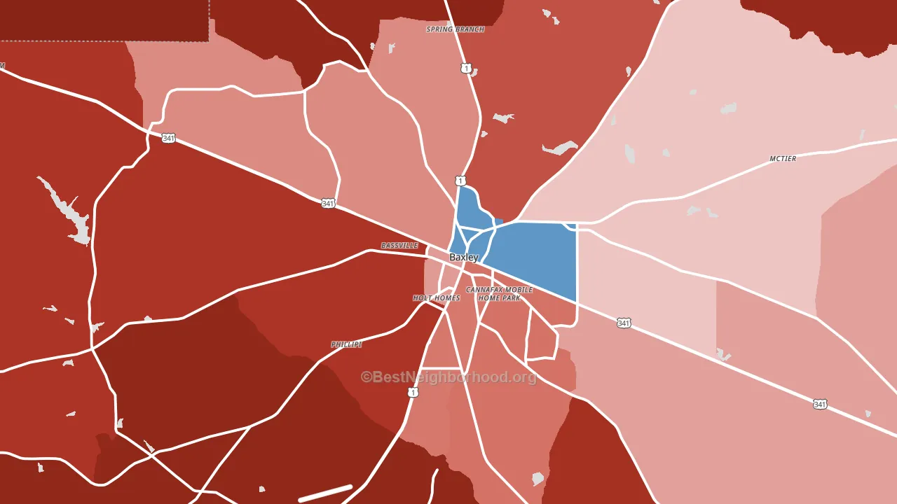 31513, GA block-group political-lean map