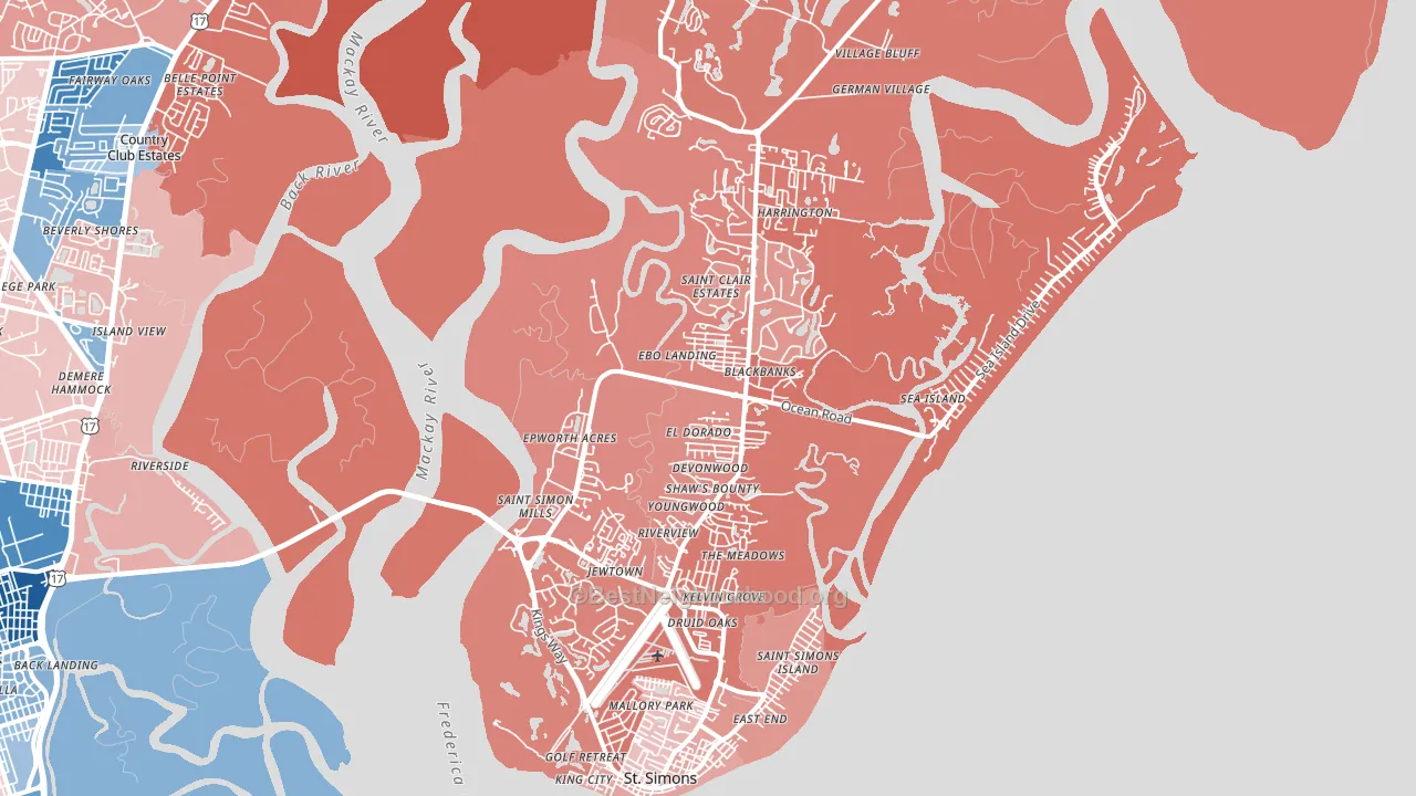 31522, GA block-group political-lean map