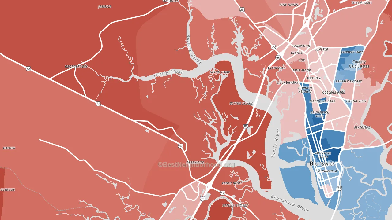 31523, GA block-group political-lean map