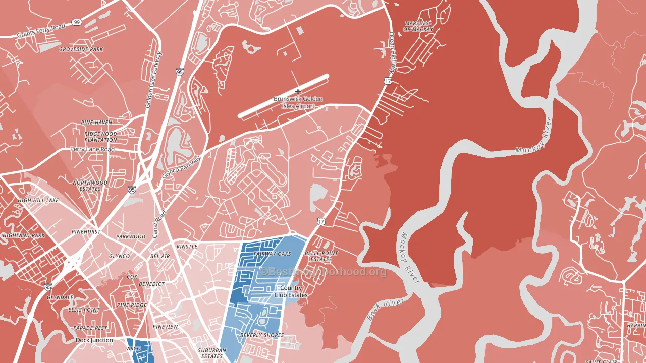 31524, GA block-group political-lean map