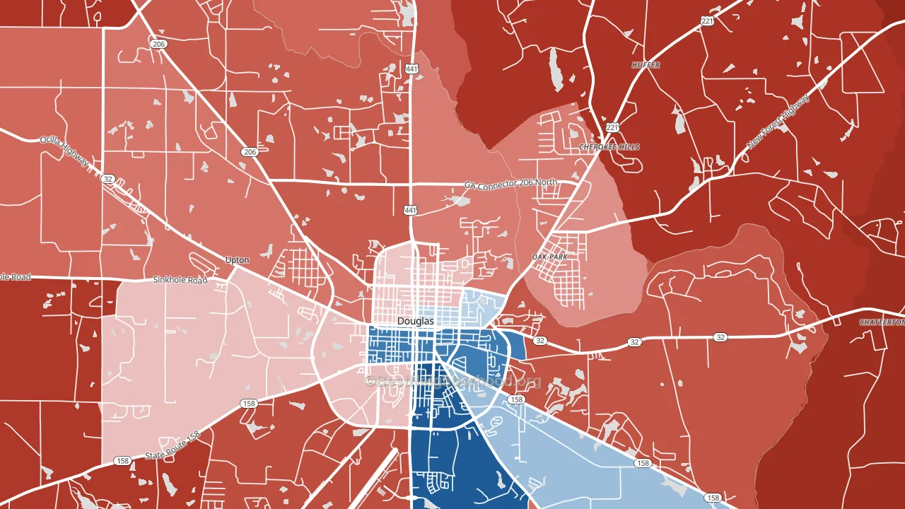 31533, GA block-group political-lean map