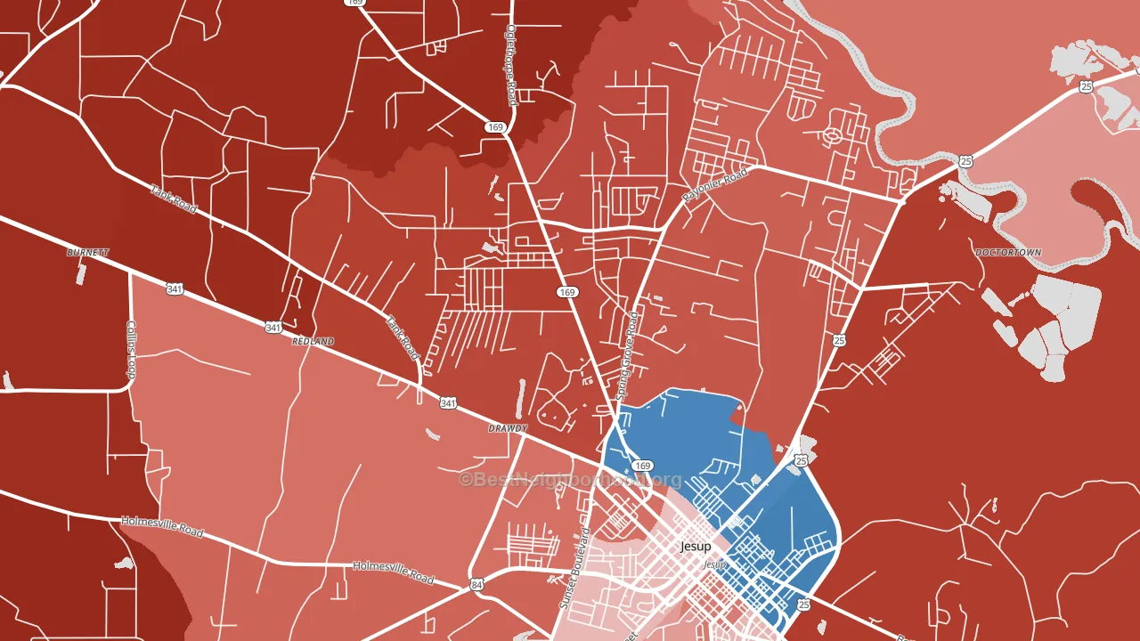 31545, GA block-group political-lean map