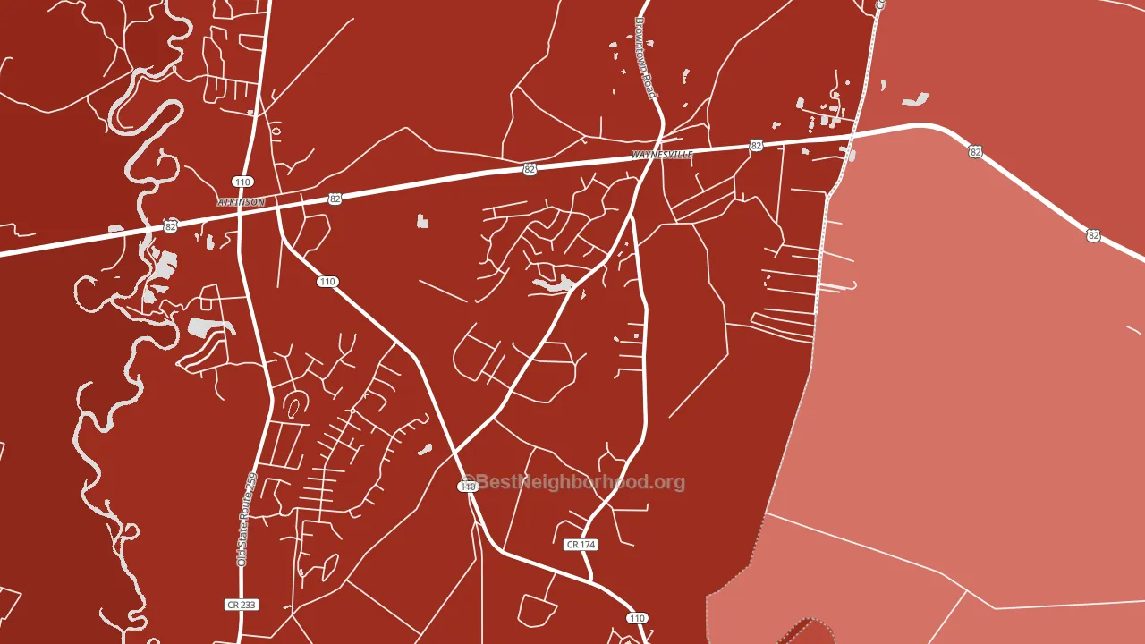 31566, GA block-group political-lean map
