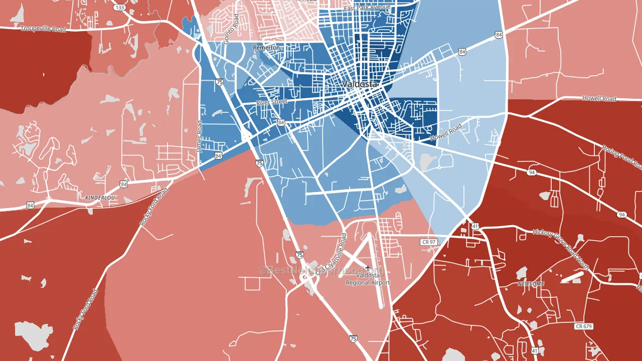 31601, GA block-group political-lean map