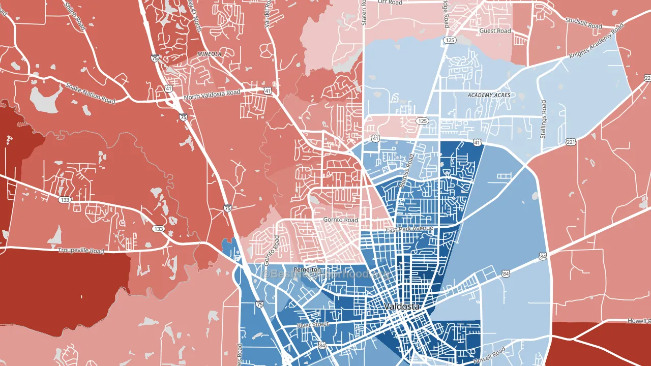 31602, GA block-group political-lean map