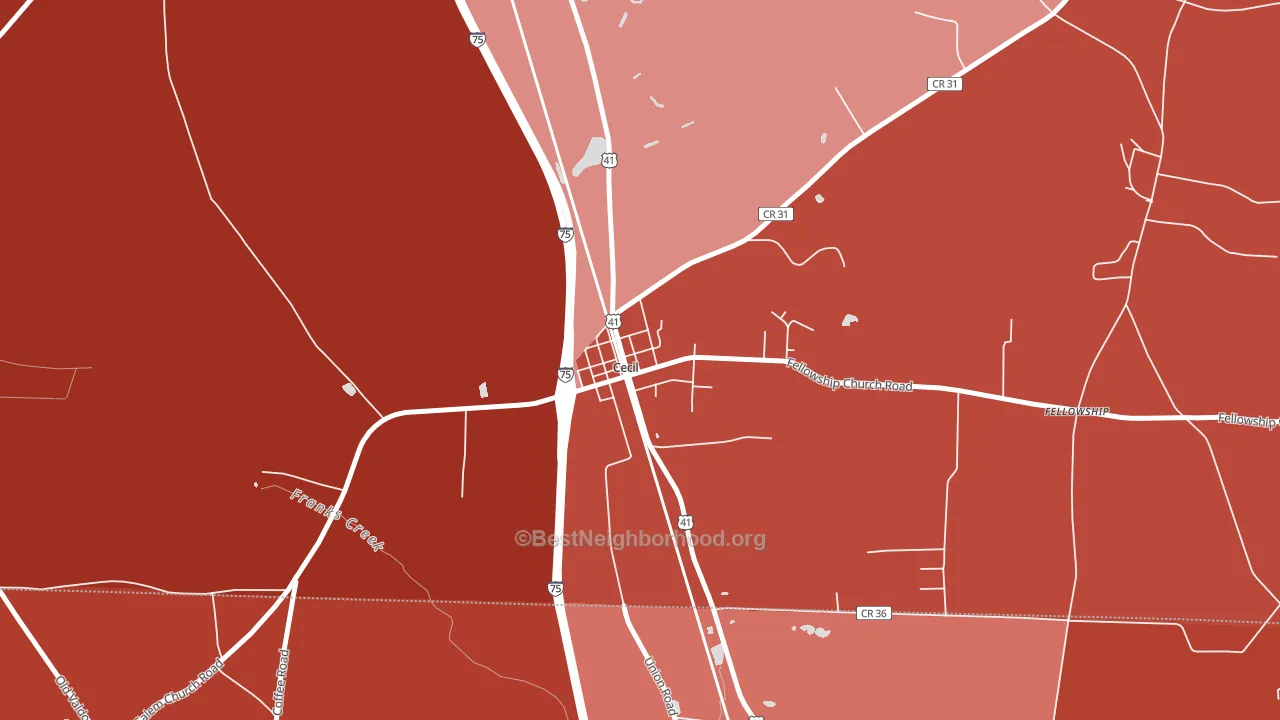 31627, GA block-group political-lean map