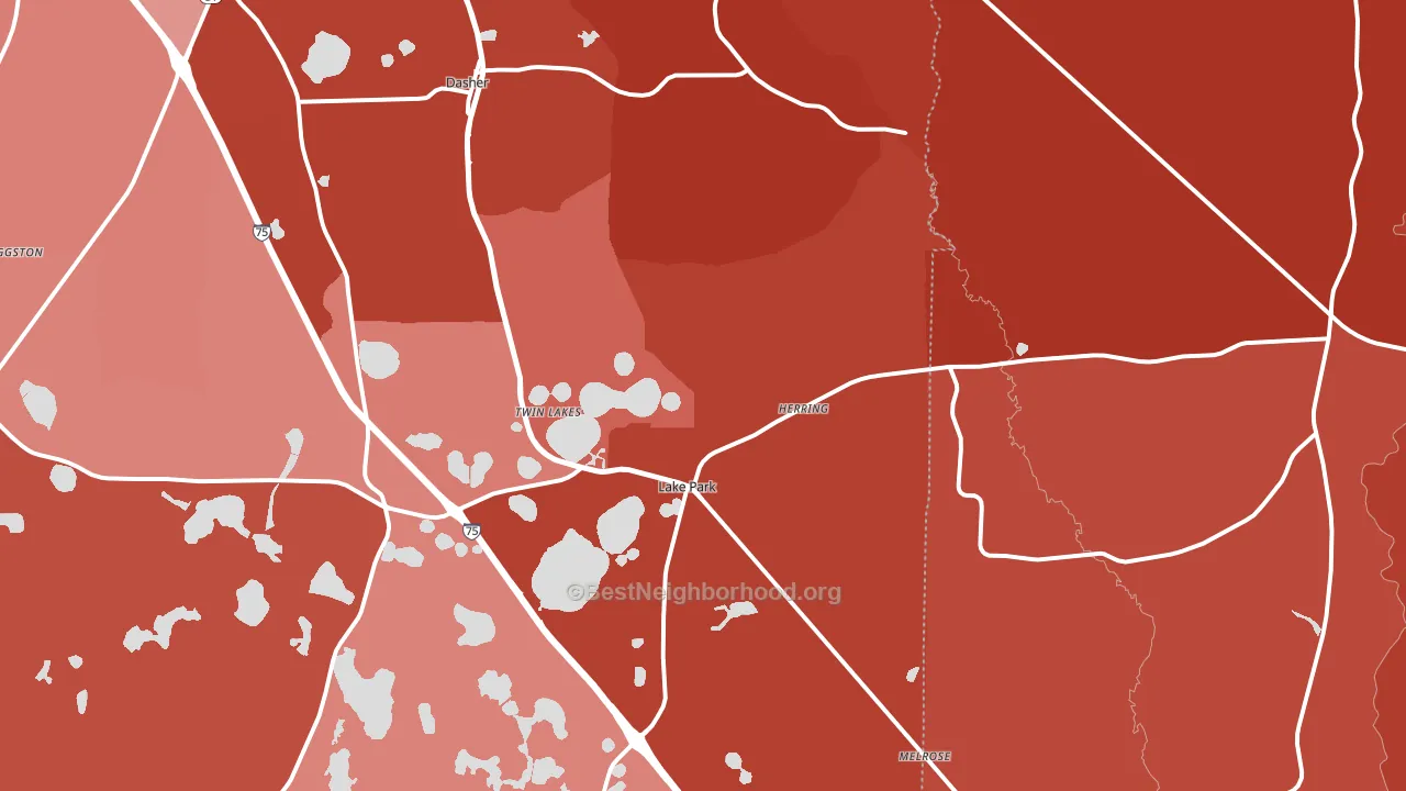 31636, GA block-group political-lean map