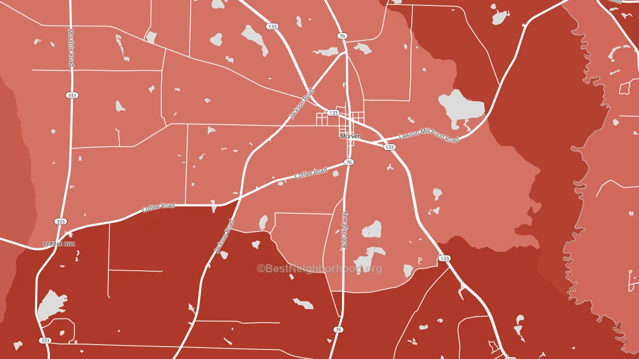 31638, GA block-group political-lean map