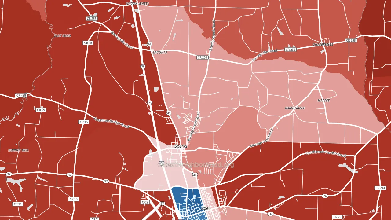 31647, GA block-group political-lean map