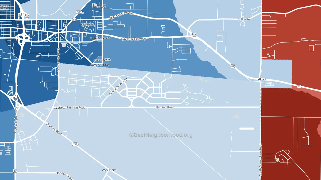 31704, GA block-group political-lean map