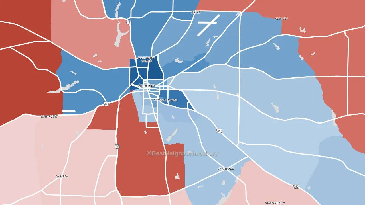 31709, GA block-group political-lean map