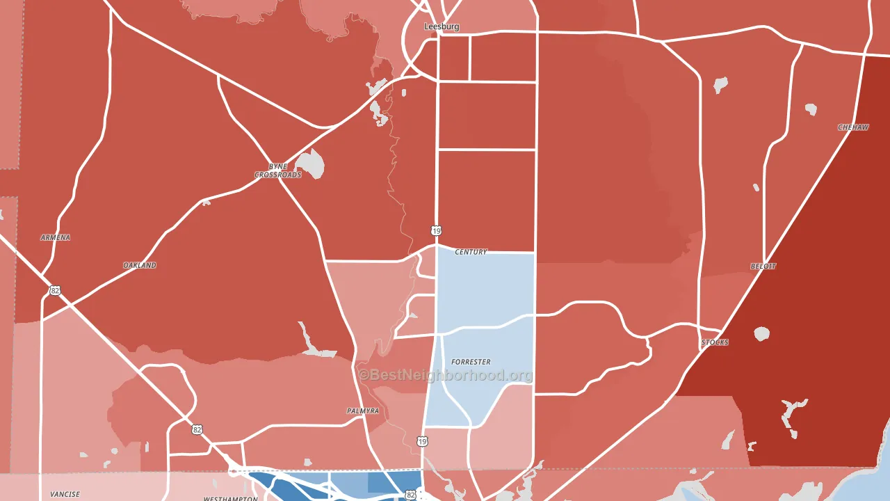 31763, GA block-group political-lean map