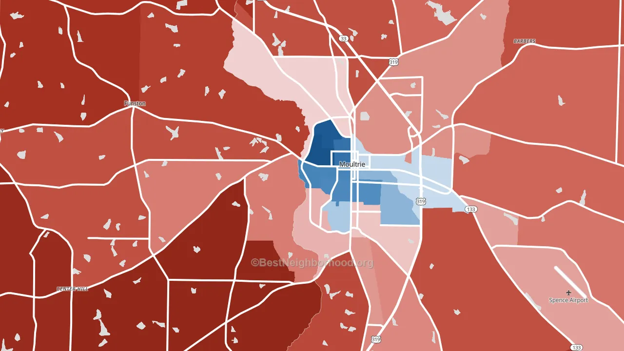 31768, GA block-group political-lean map