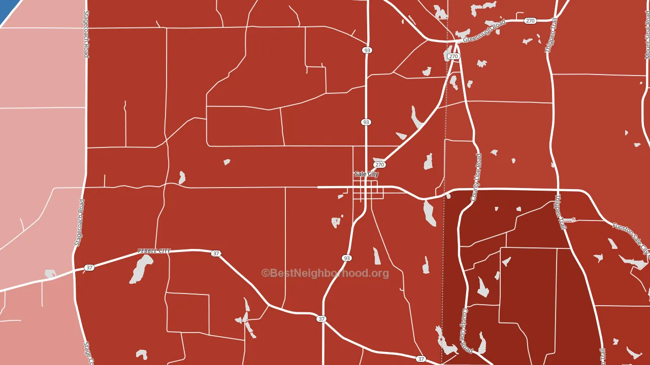 31784, GA block-group political-lean map