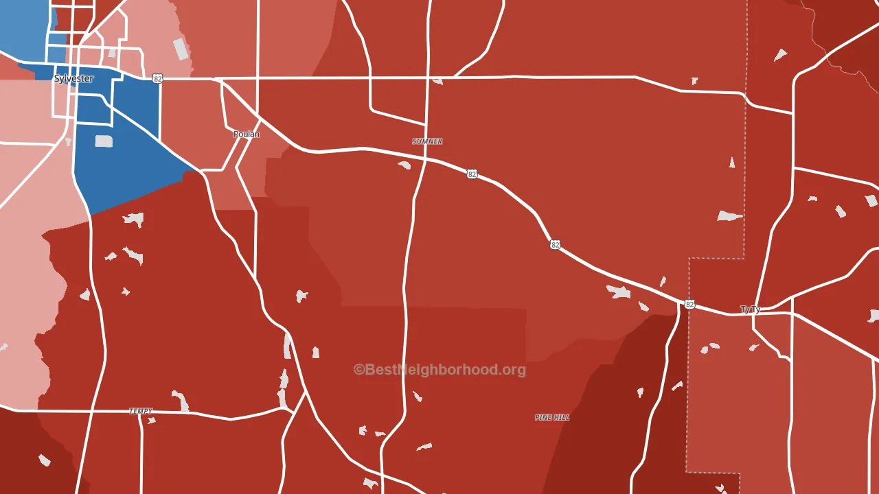 31789, GA block-group political-lean map