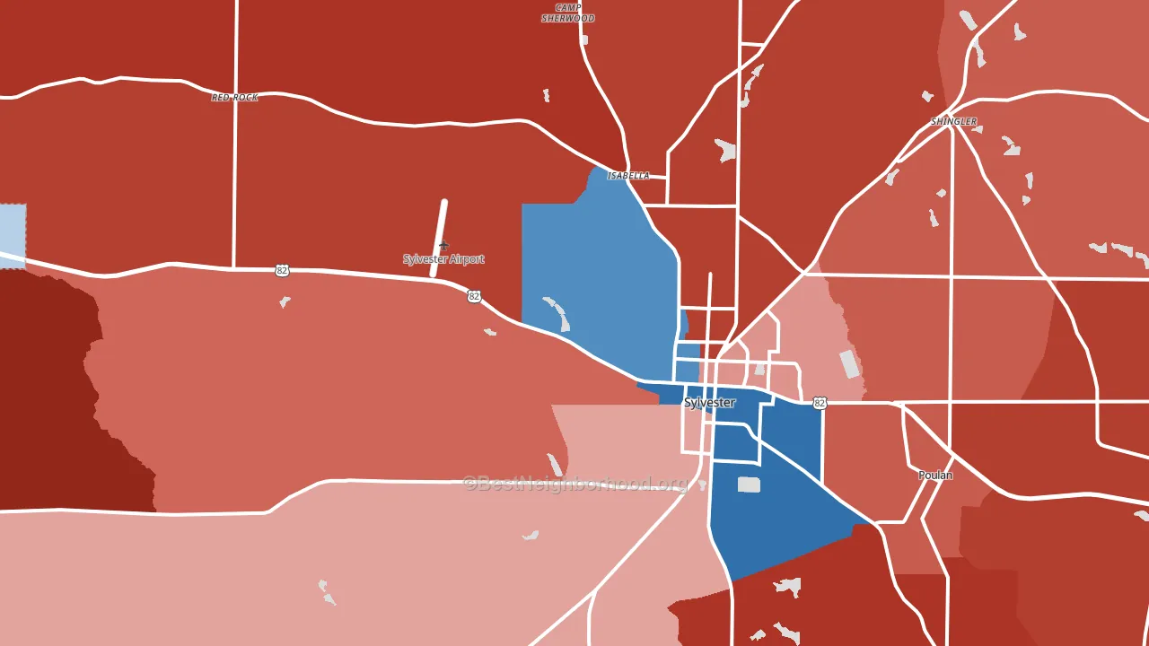 31791, GA block-group political-lean map