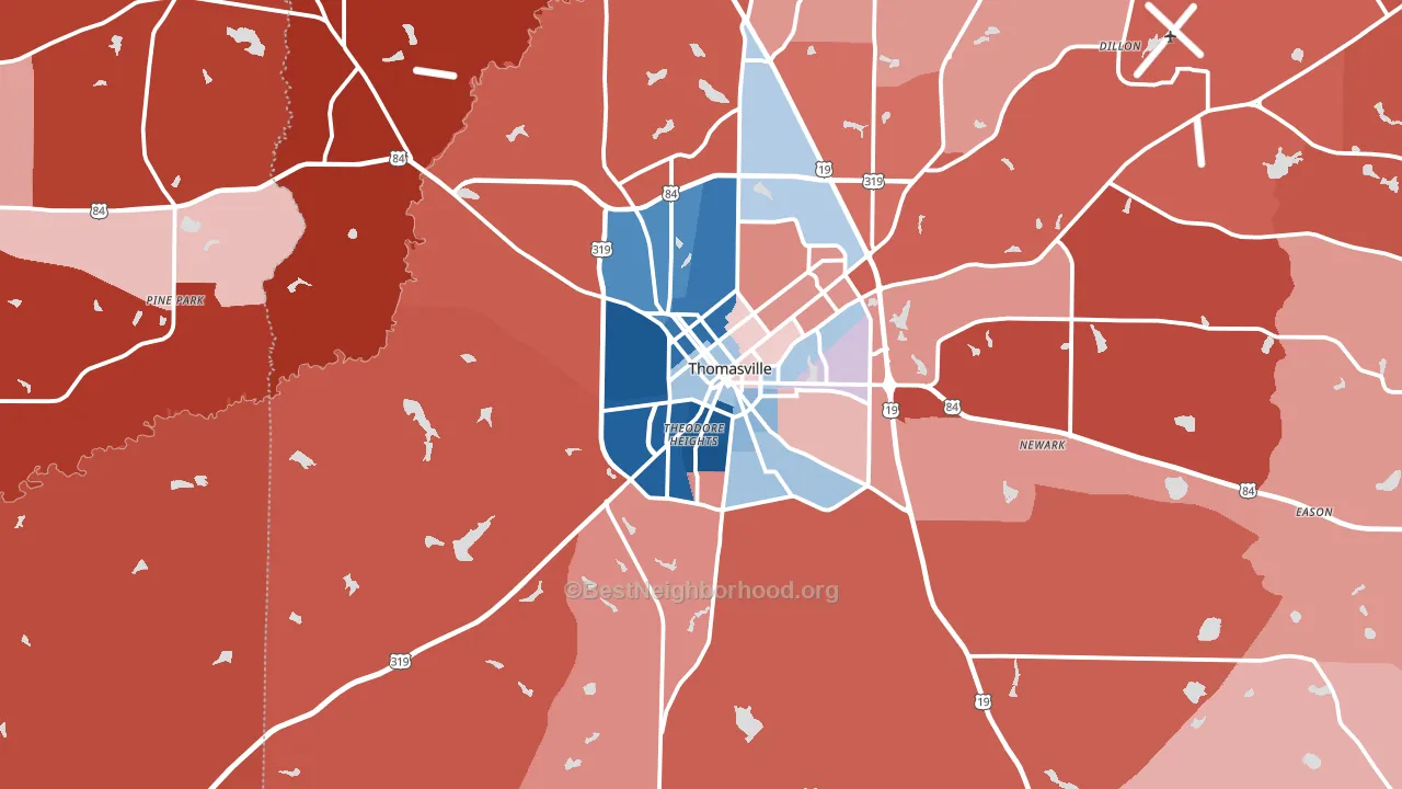 31792, GA block-group political-lean map