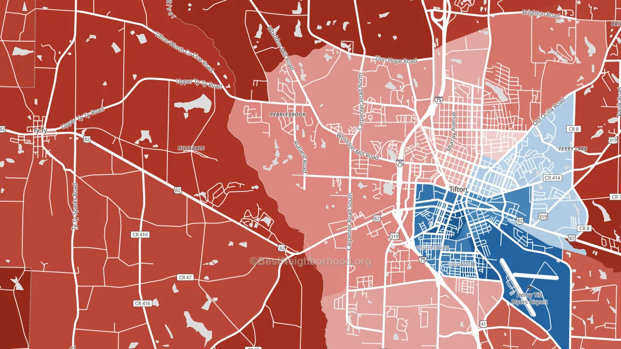 31793, GA block-group political-lean map