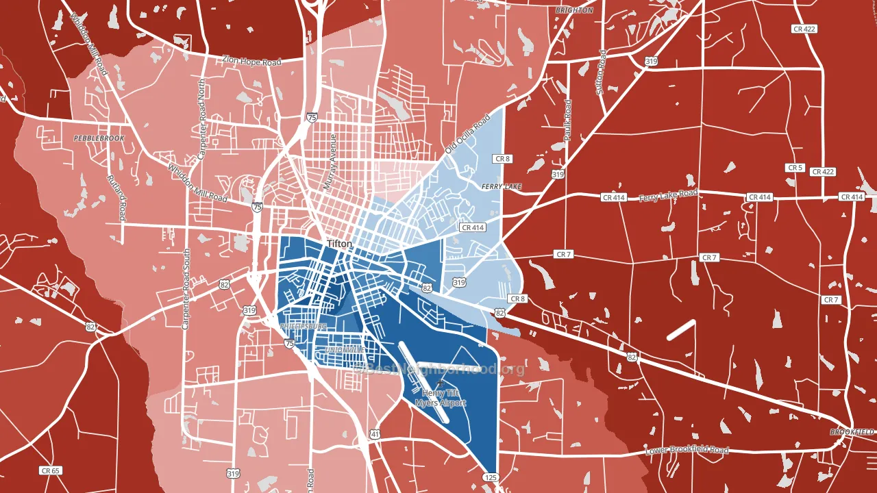 31794, GA block-group political-lean map