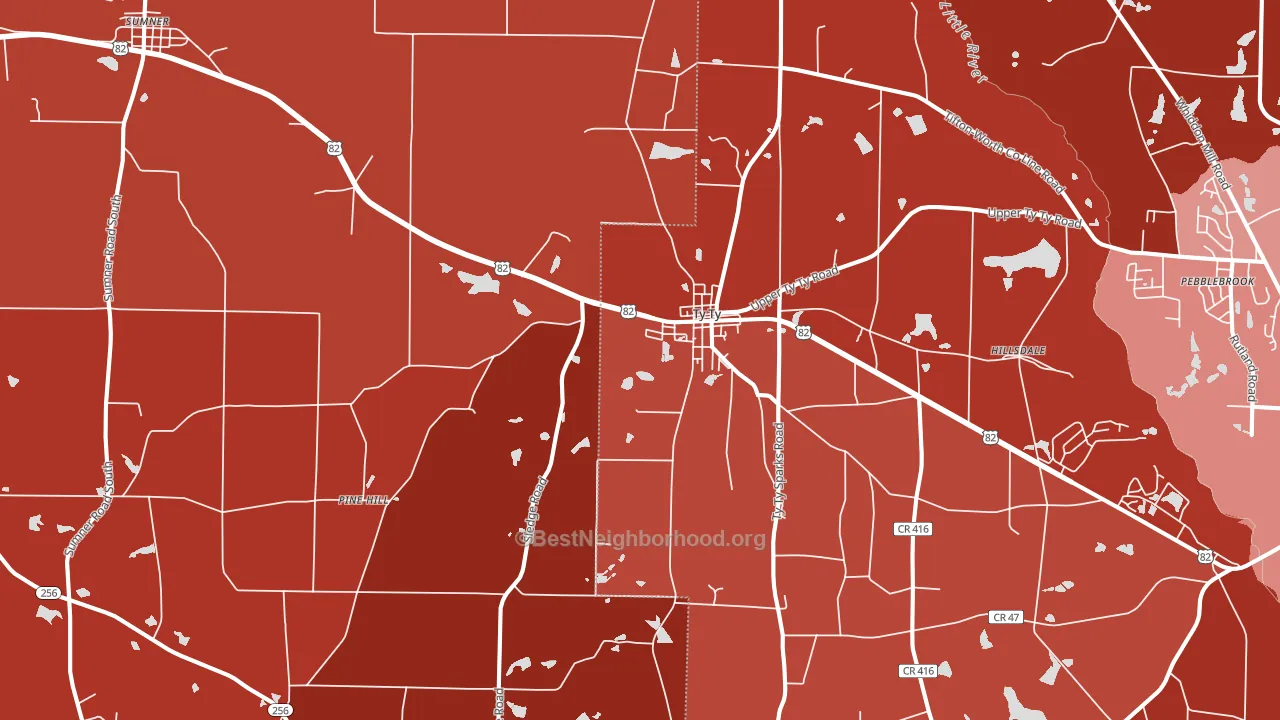 31795, GA block-group political-lean map