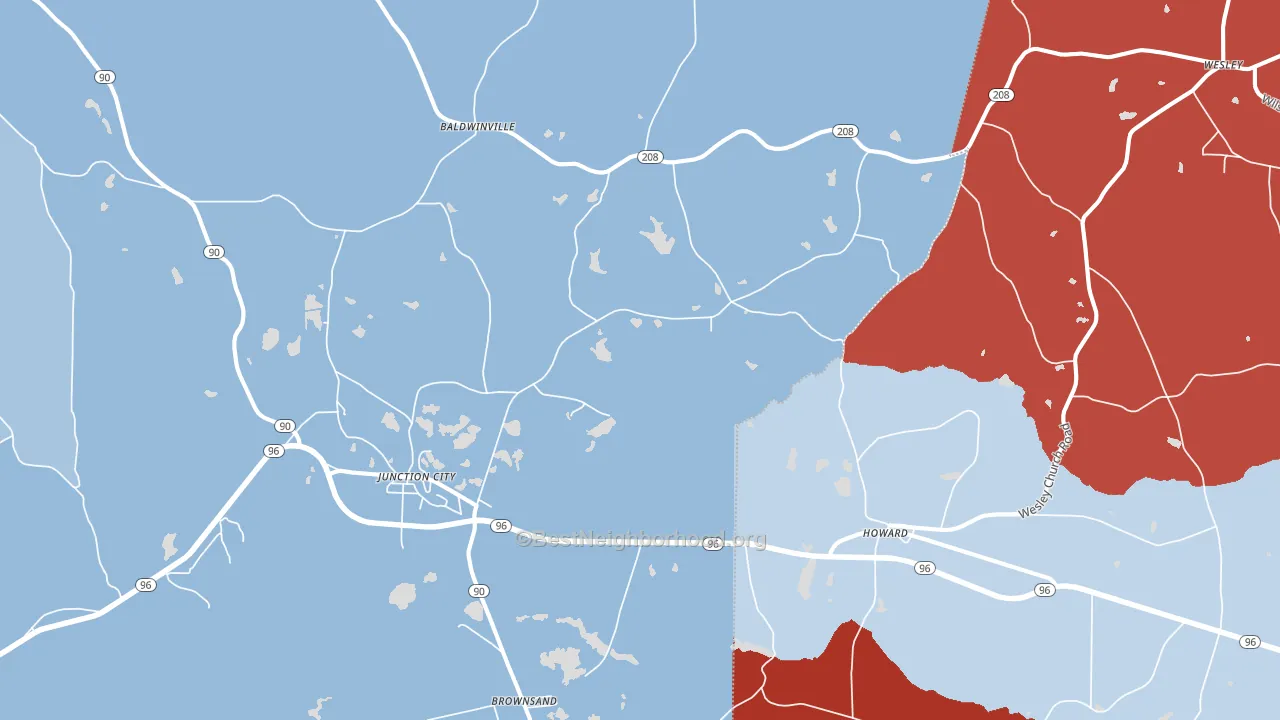 31812, GA block-group political-lean map