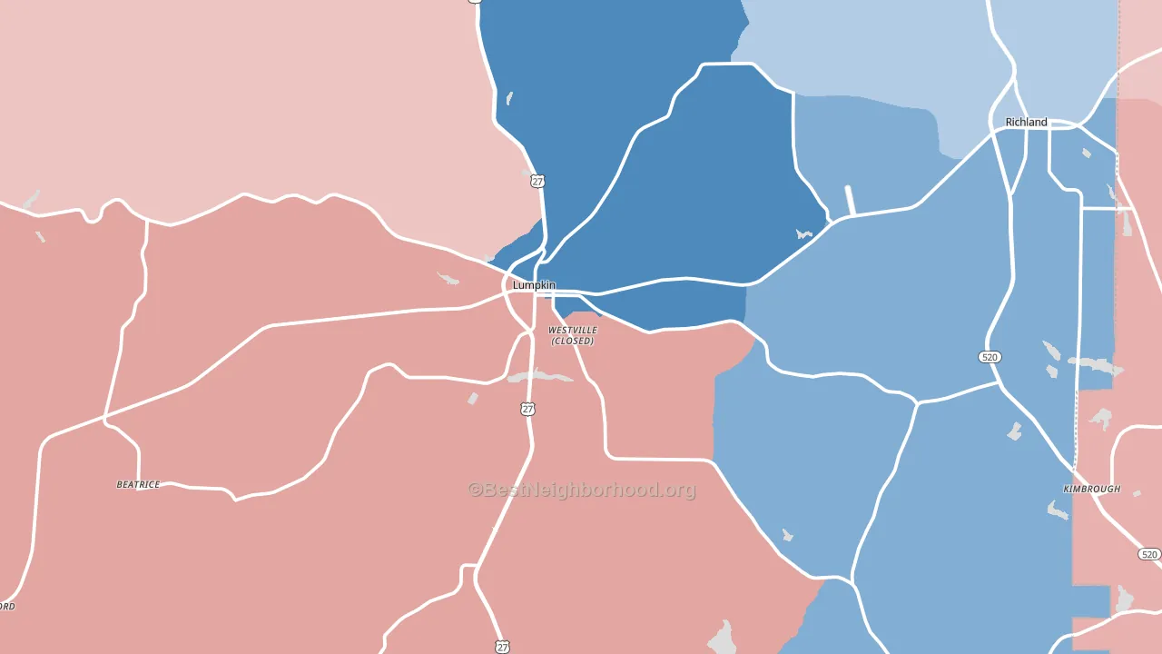 31815, GA block-group political-lean map