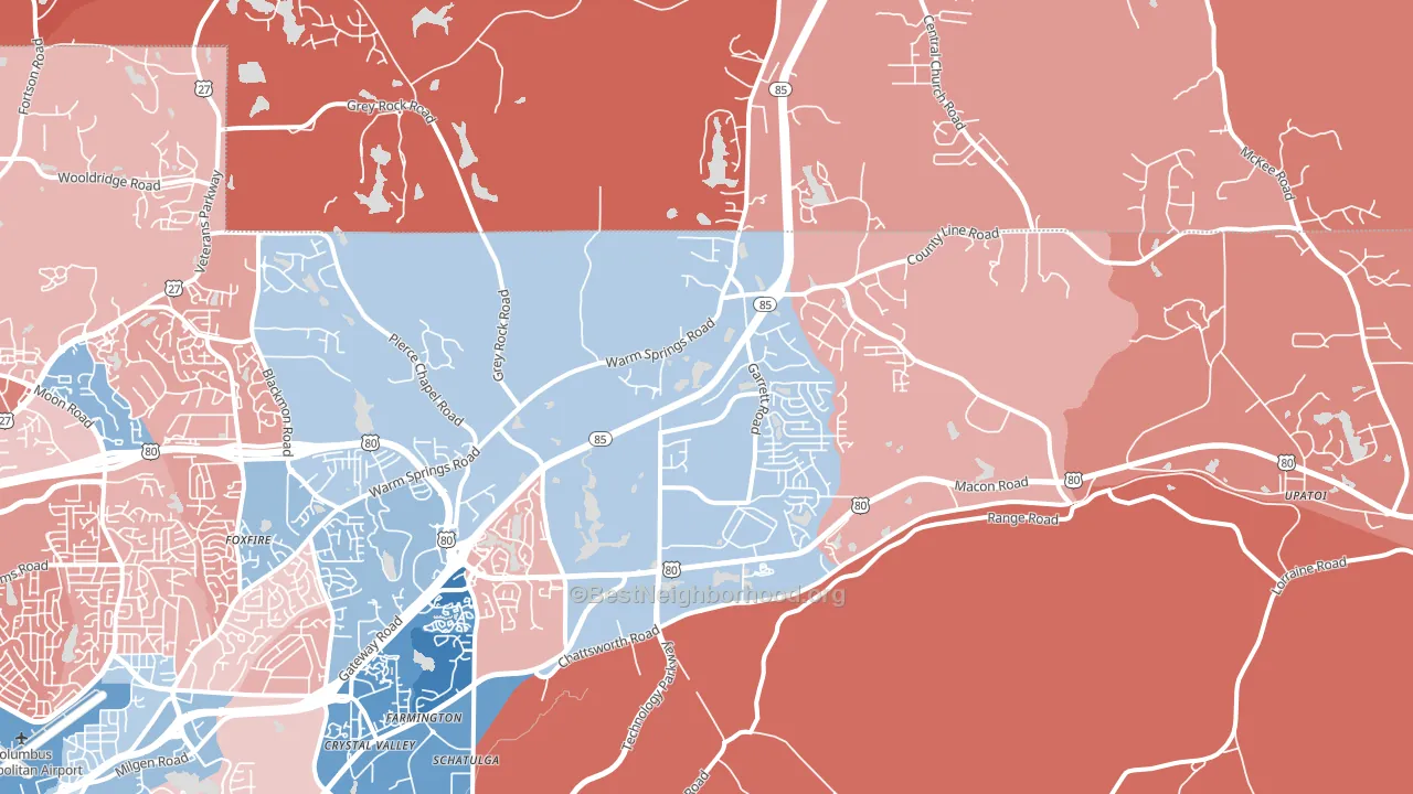 31820, GA block-group political-lean map