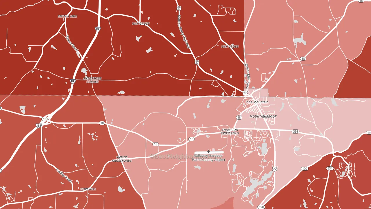 31822, GA block-group political-lean map