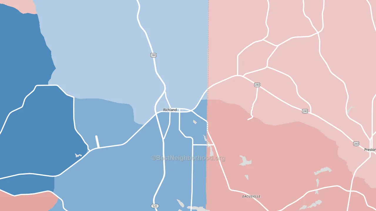 31825, GA block-group political-lean map