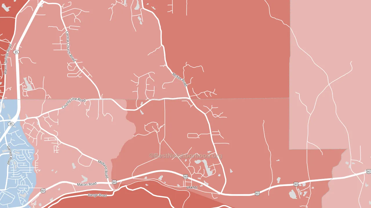 31829, GA block-group political-lean map