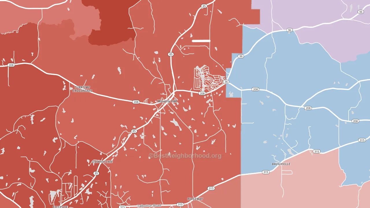 31831, GA block-group political-lean map