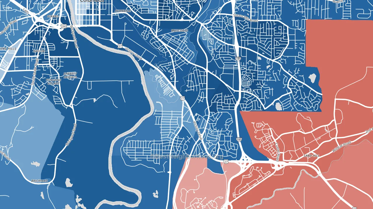 31903, GA block-group political-lean map