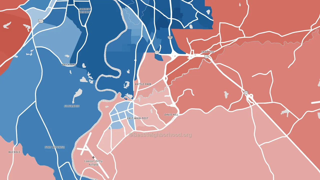 31905, GA block-group political-lean map