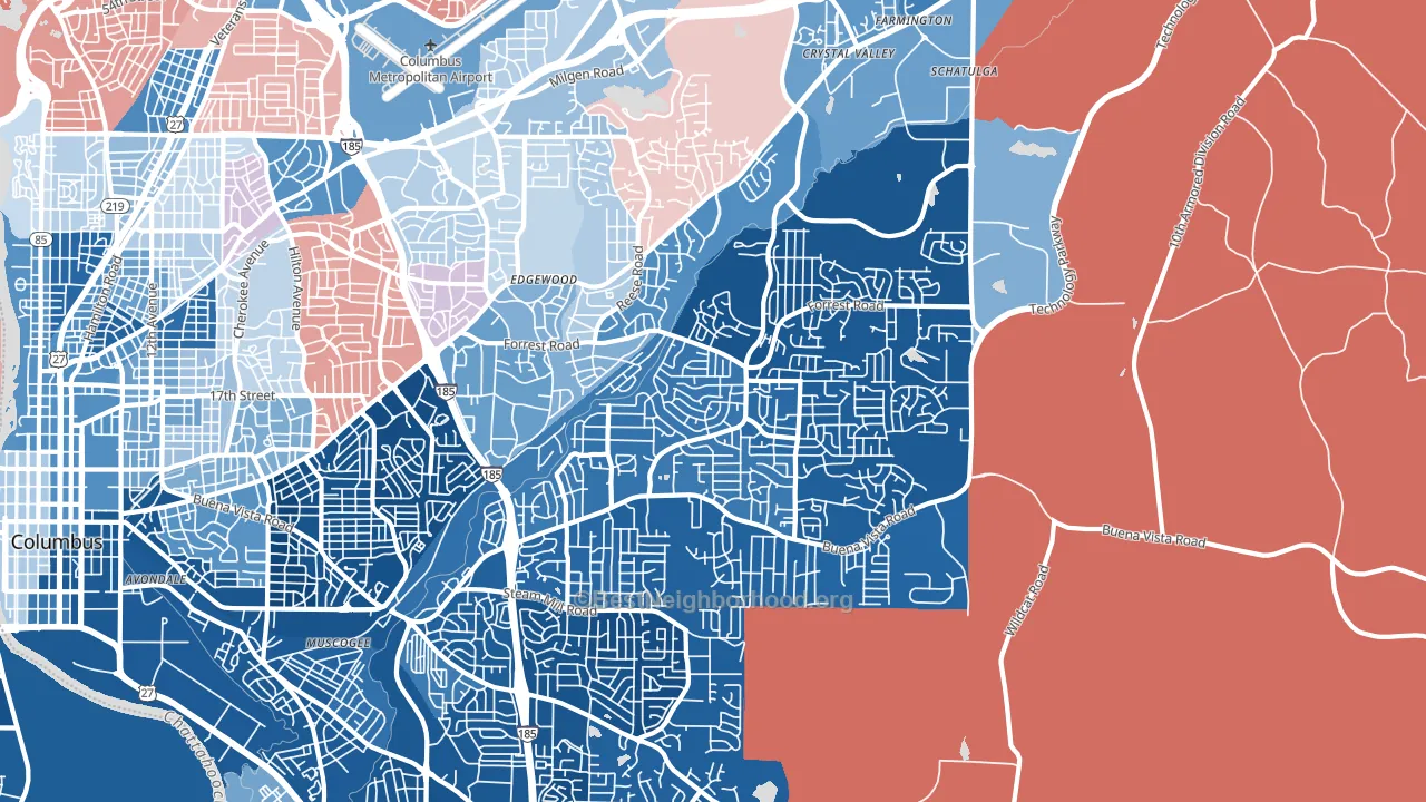 31907, GA block-group political-lean map