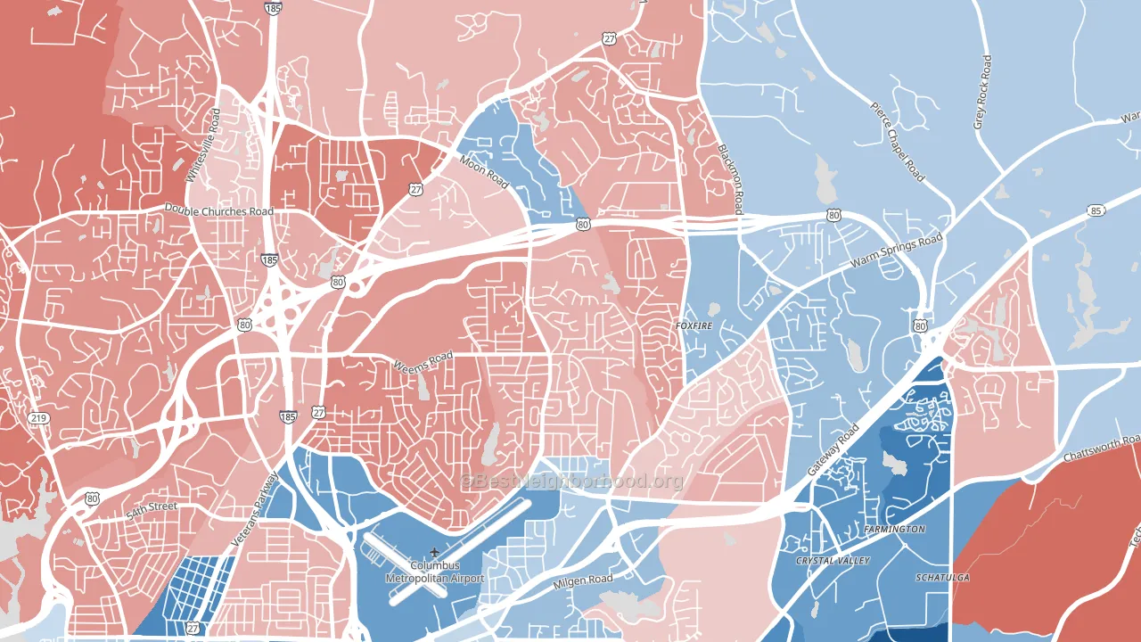 31909, GA block-group political-lean map