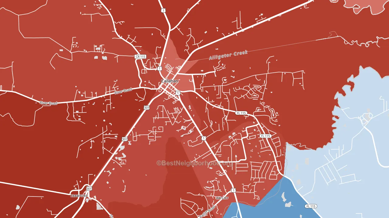 32011, FL block-group political-lean map