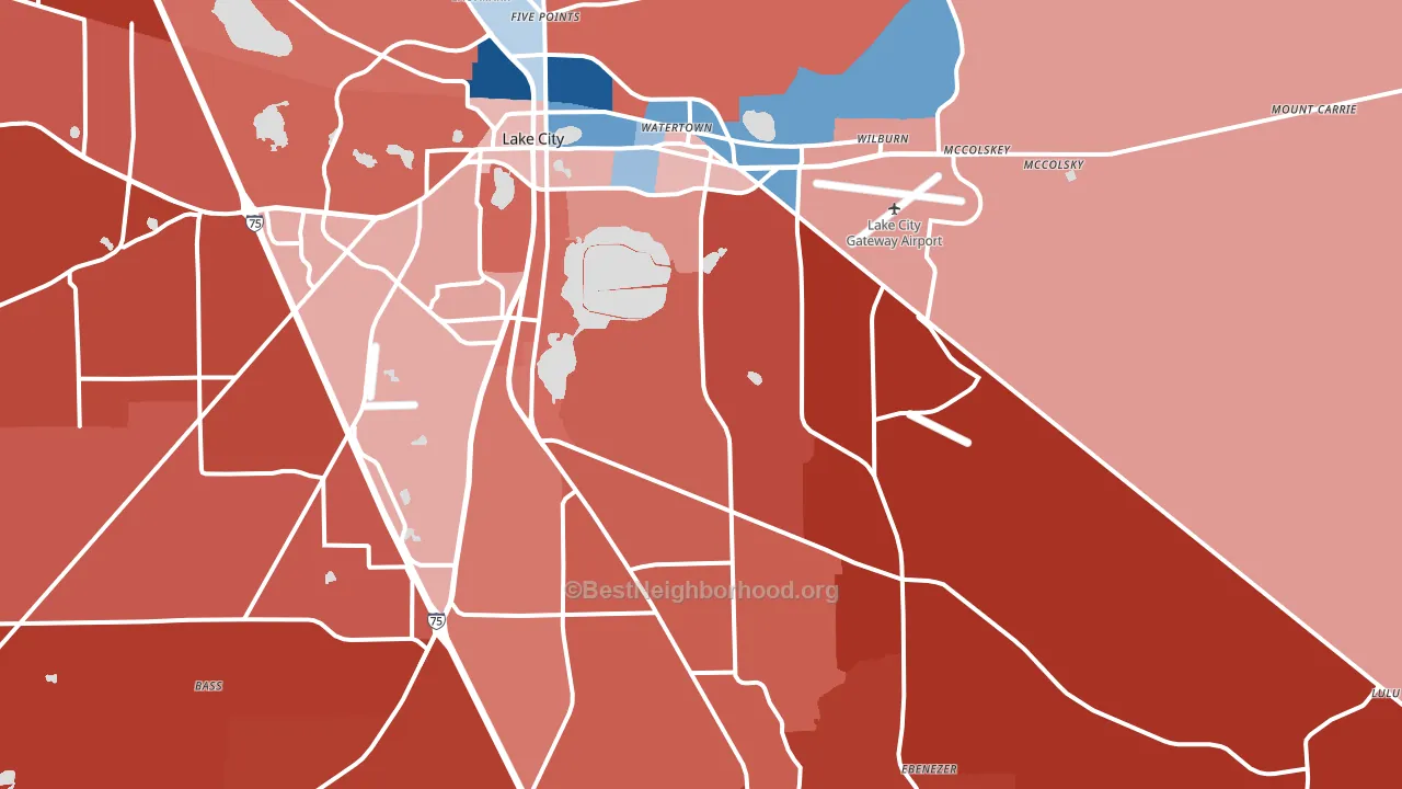 32025, FL block-group political-lean map
