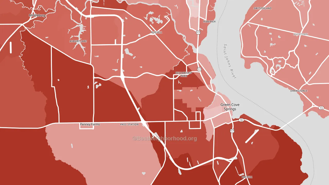 32043, FL block-group political-lean map