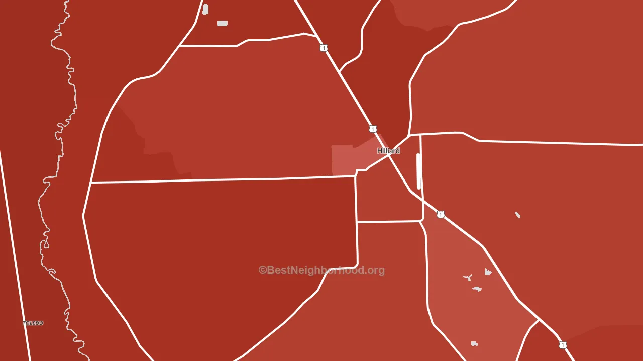 32046, FL block-group political-lean map