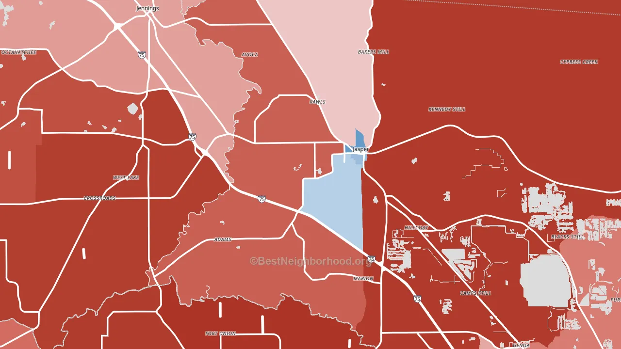 32052, FL block-group political-lean map