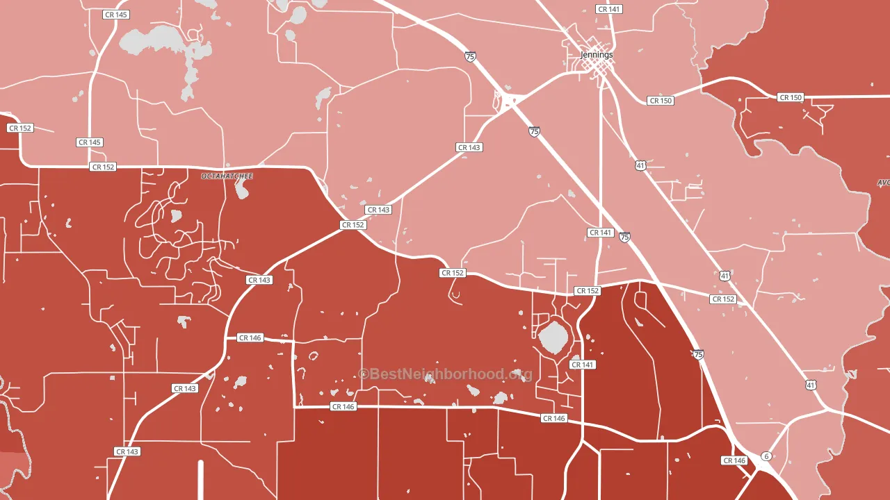 32053, FL block-group political-lean map