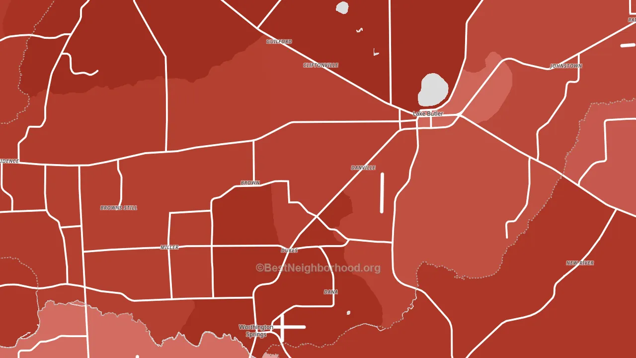 32054, FL block-group political-lean map