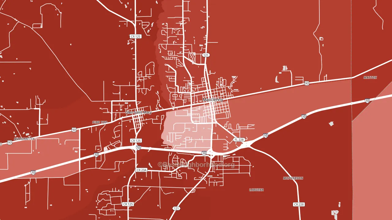 32063, FL block-group political-lean map