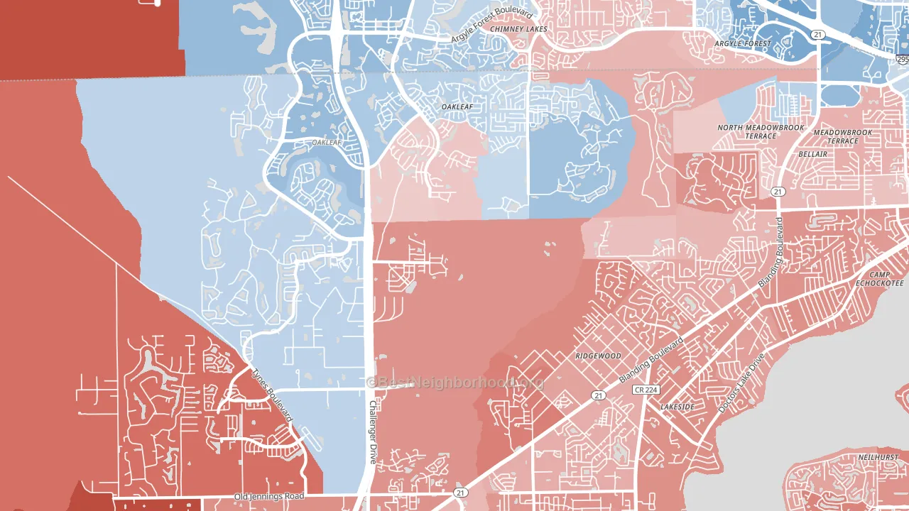32065, FL block-group political-lean map