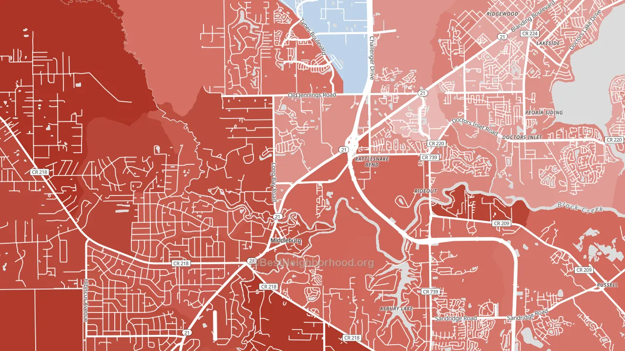 32068, FL block-group political-lean map