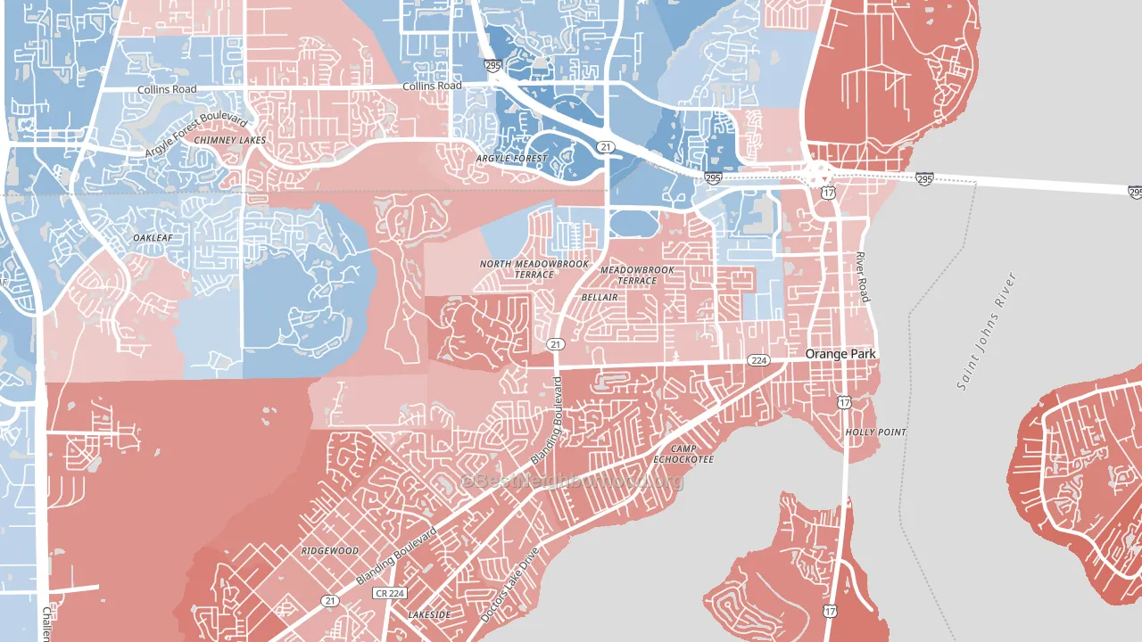32073, FL block-group political-lean map
