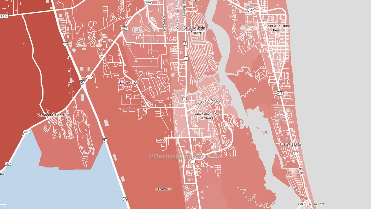 32086, FL block-group political-lean map