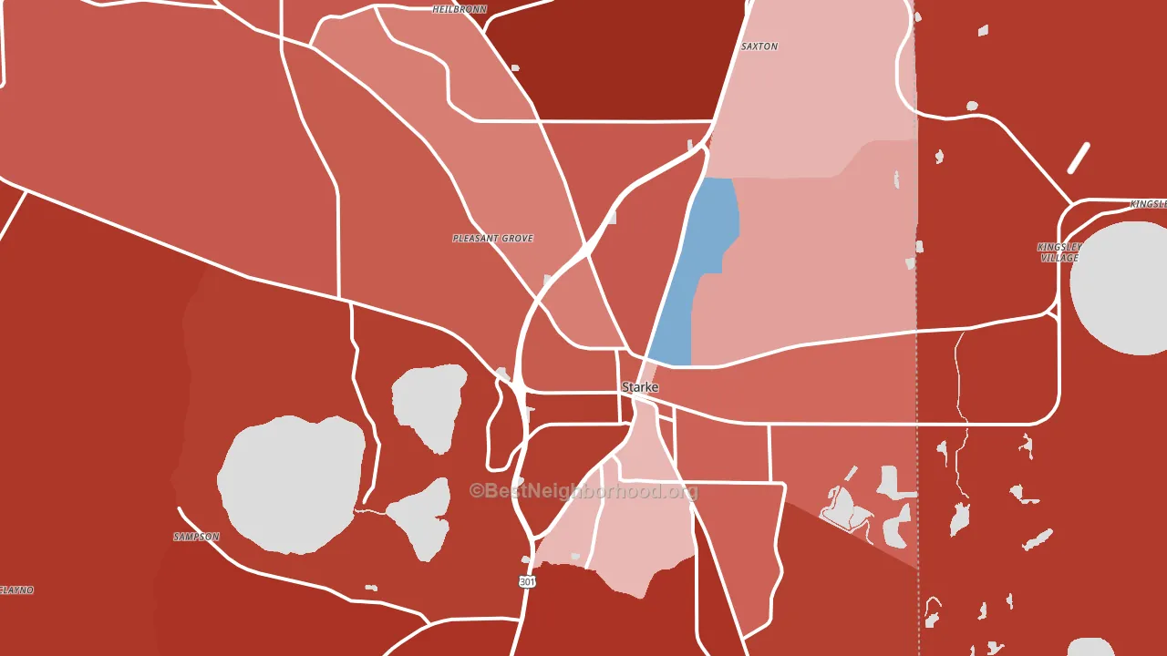 32091, FL block-group political-lean map
