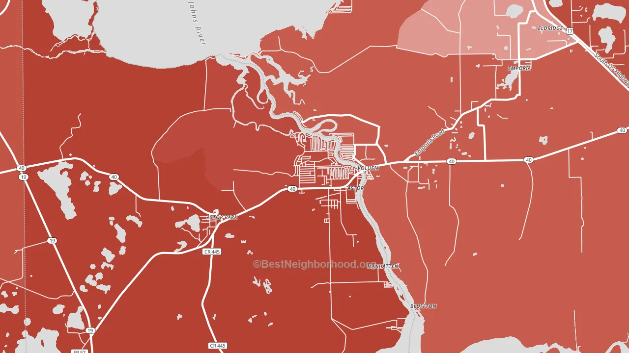 32102, FL block-group political-lean map