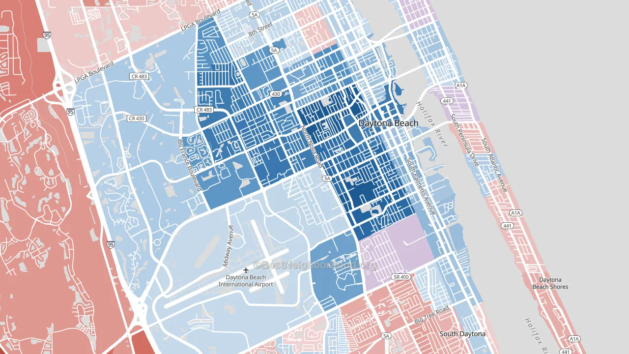 32114, FL block-group political-lean map